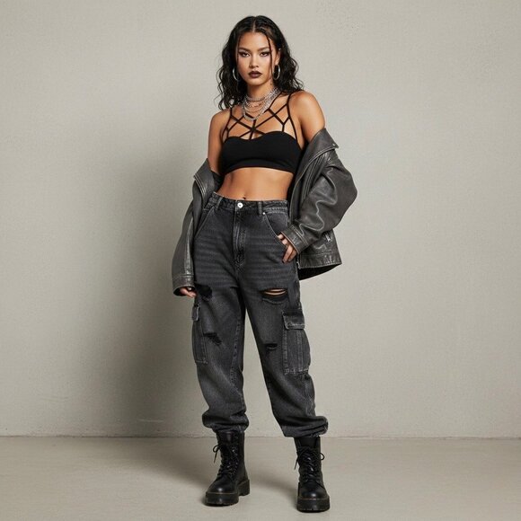 NWT Black Strappy Bralette Crop Top | Baddie Grunge Fairy Streetwear Whimsigoth - Picture 14 of 16